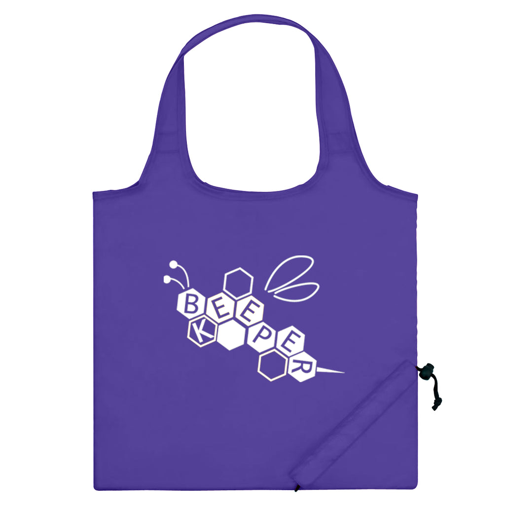 Foldaway Tote Bag, Recycled - Purple - Silk Screen