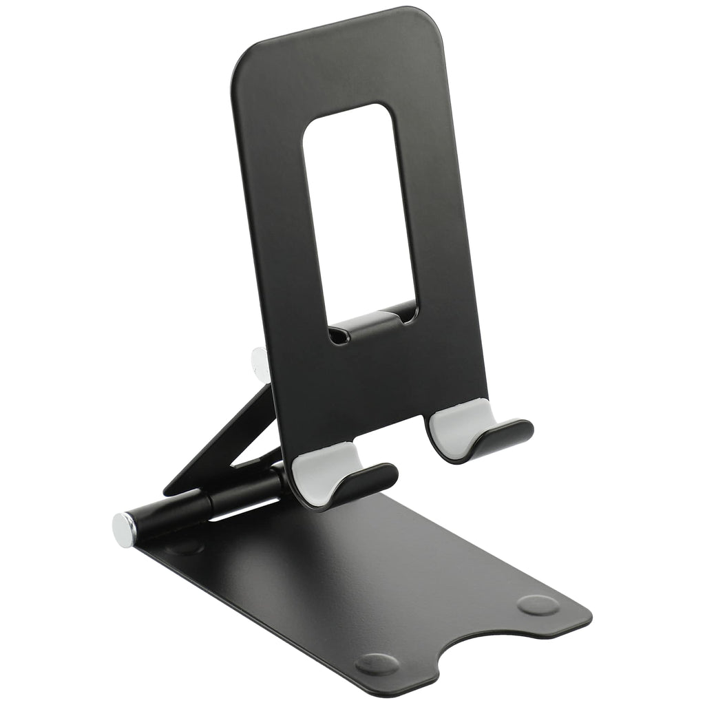 Folding Aluminum Phone and Tablet Stand - Black - Right Angle