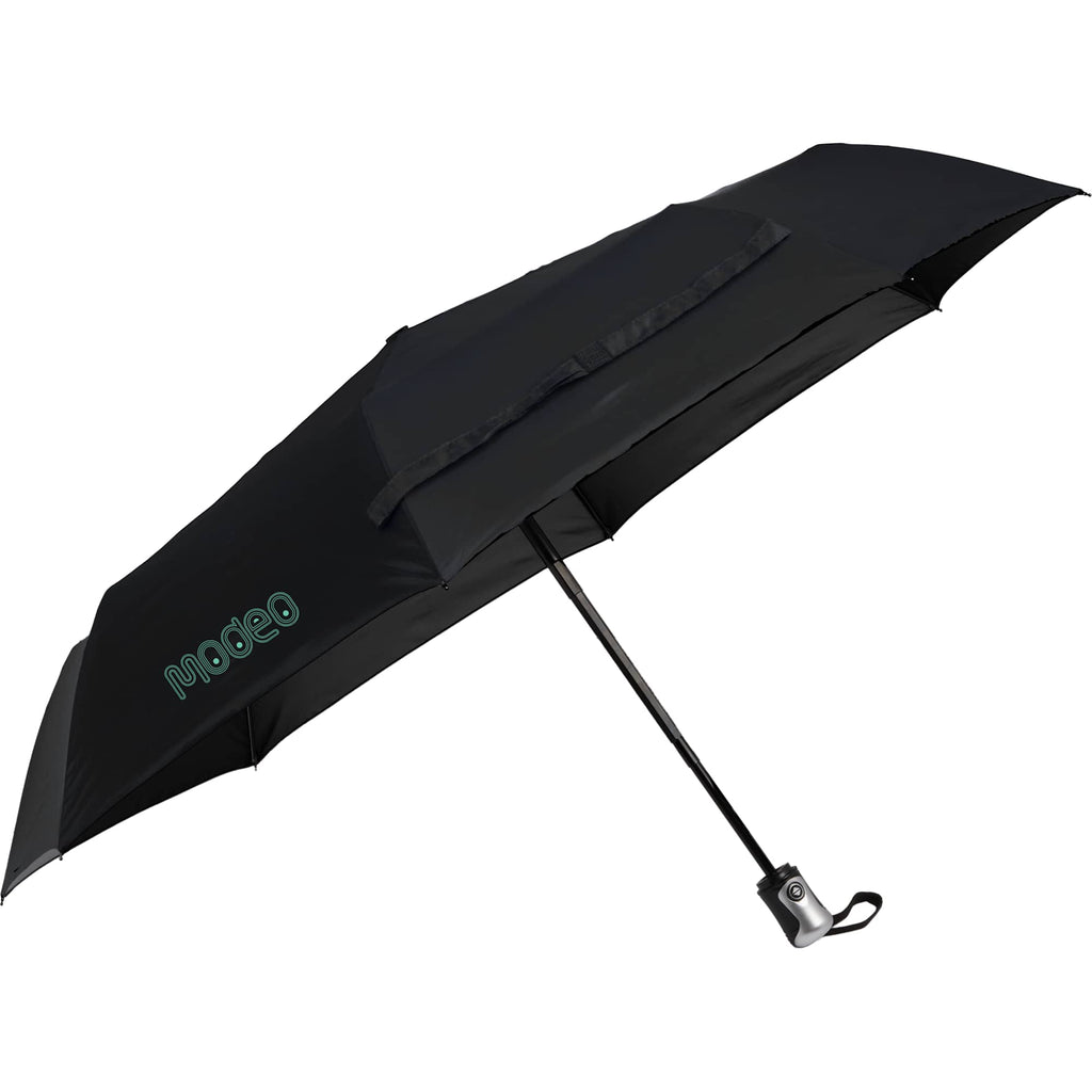 Folding Auto Open and Close Umbrella with Sleeve, 42 Inch - Black - Right Angle