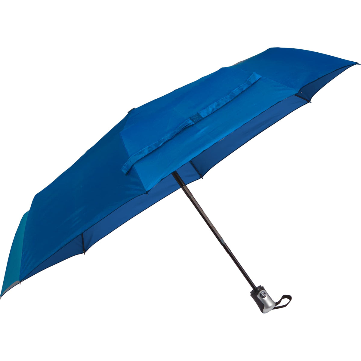 Folding Auto Open and Close Umbrella with Sleeve, 42 Inch Full Color - Royal - Right Angle 2