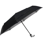 Folding Auto Open and Close Umbrella with Sleeve, 42 Inch - Silver/Black - Right Angle 2
