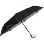 Folding Auto Open and Close Umbrella with Sleeve, 42 Inch - Silver/Black - Right Angle