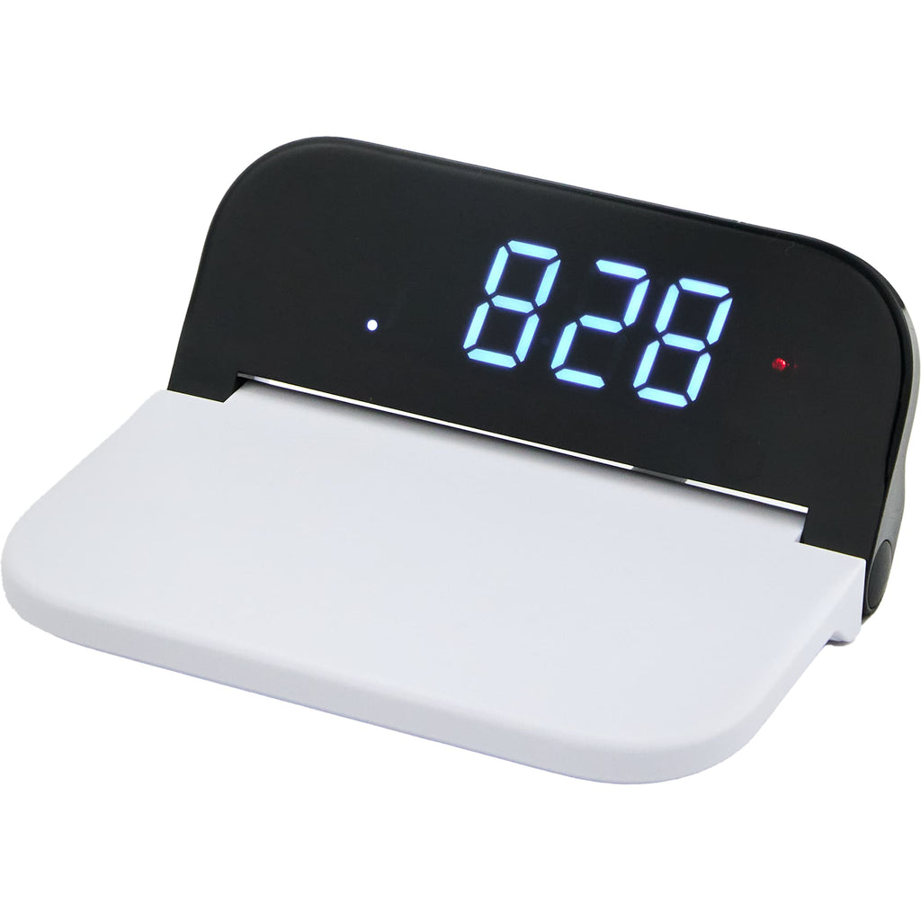 Folding Digital Alarm Clock with 15W Wireless Charger Full Color - White - Date Screen 2