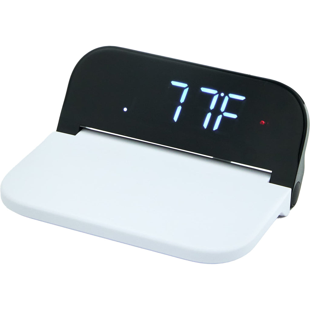 Folding Digital Alarm Clock with 15W Wireless Charger Full Color - White - Temp 2