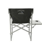 Folding Director's Chair with Side Table, 300 lb Capacity Transfer - Black - Front