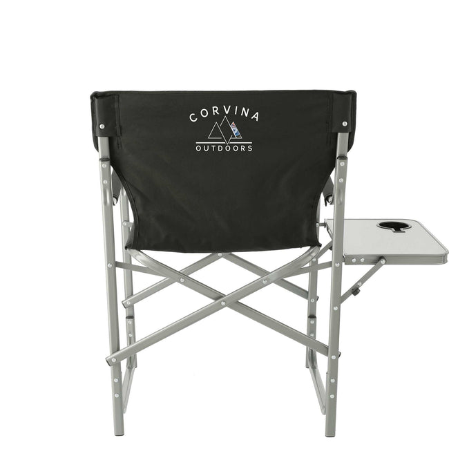 Folding Director's Chair with Side Table, 300 lb Capacity Transfer