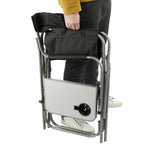 Folding Director's Chair with Side Table, 300 lb Capacity Transfer - Black - Left Angle 2