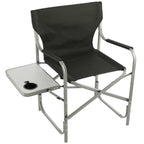 Folding Director's Chair with Side Table, 300 lb Capacity Transfer - Black - Right Angle