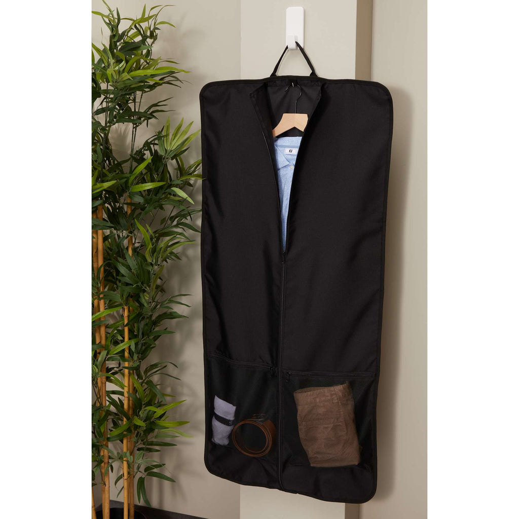 Folding Garment Bag in Recycled Ripstop - Black - Propped Plz Leave