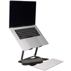 Folding Laptop Stand with Removable Bluetooth Speaker - Black - Right Angle Propped