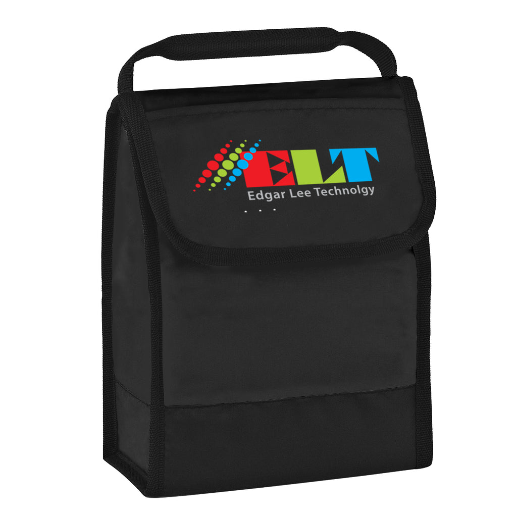 Folding Lunch Bag with Identification - Black - Colorbrite