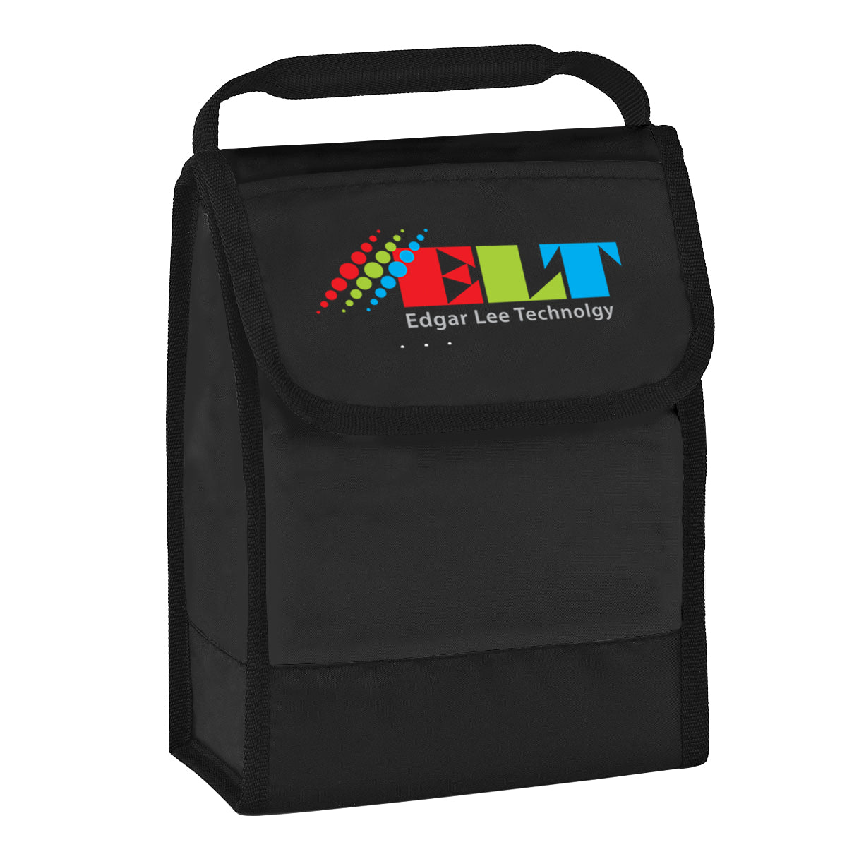 Folding Lunch Bag with Identification - Black - Colorbrite