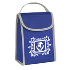 Folding Lunch Bag with Identification, Non-Woven - Blue - Silk Screen
