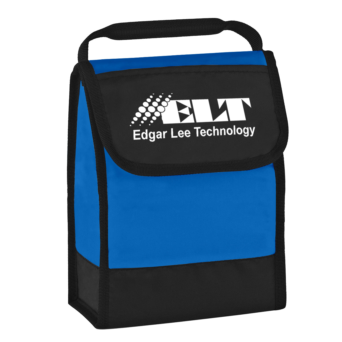 Folding Lunch Bag with Identification - Royal Blue - Silk Screen