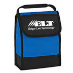 Folding Lunch Bag with Identification - Royal Blue - Silk Screen