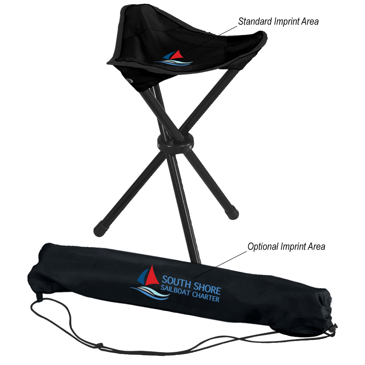 Folding Tripod Stool with Carrying Bag - Colorbrite