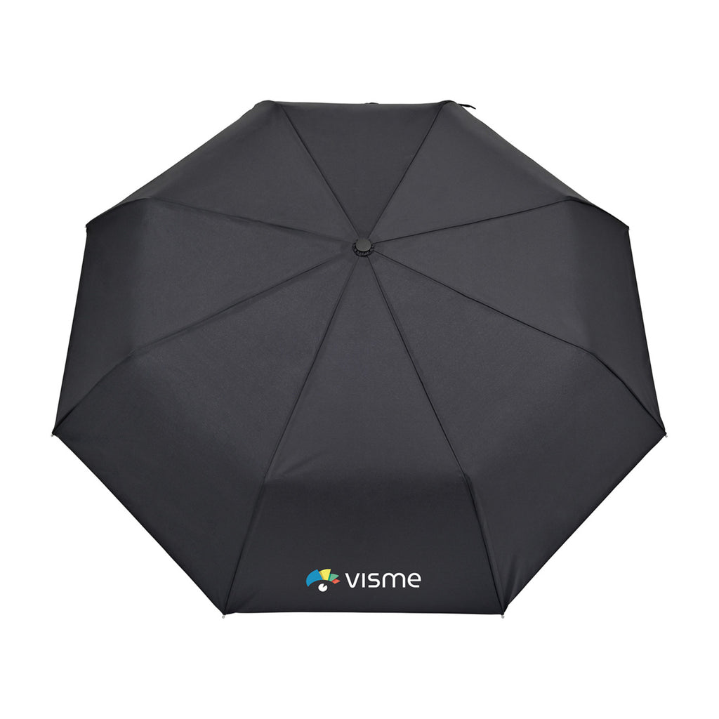 Folding Umbrella with Wooden Handle, 43 Inch Transfer - Black - View 2