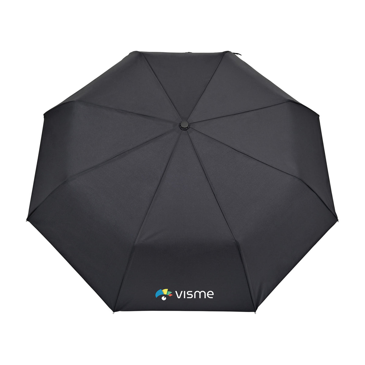 Folding Umbrella with Wooden Handle, 43 Inch Transfer - Black - View 2