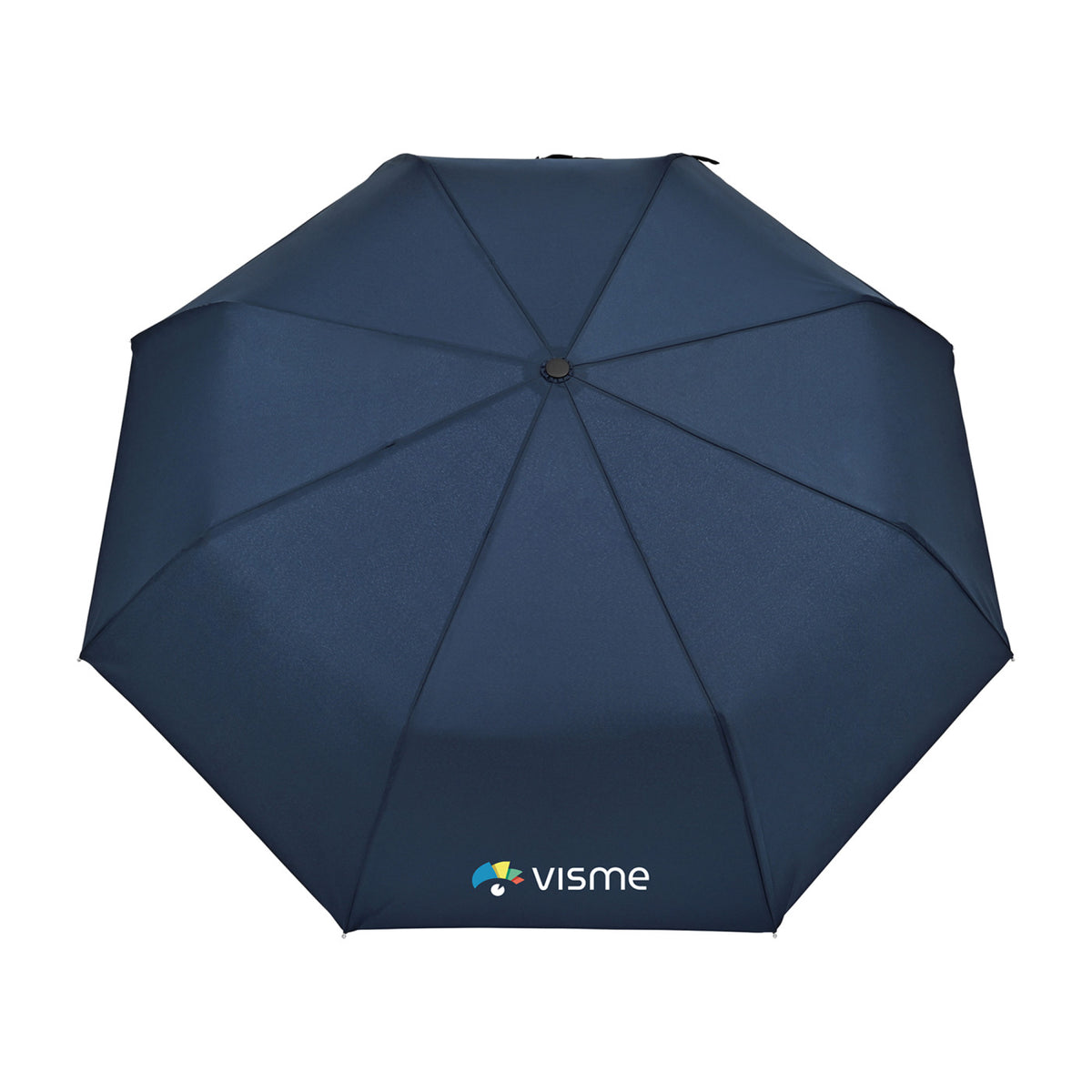 Folding Umbrella with Wooden Handle, 43 Inch Transfer - Navy - View 2