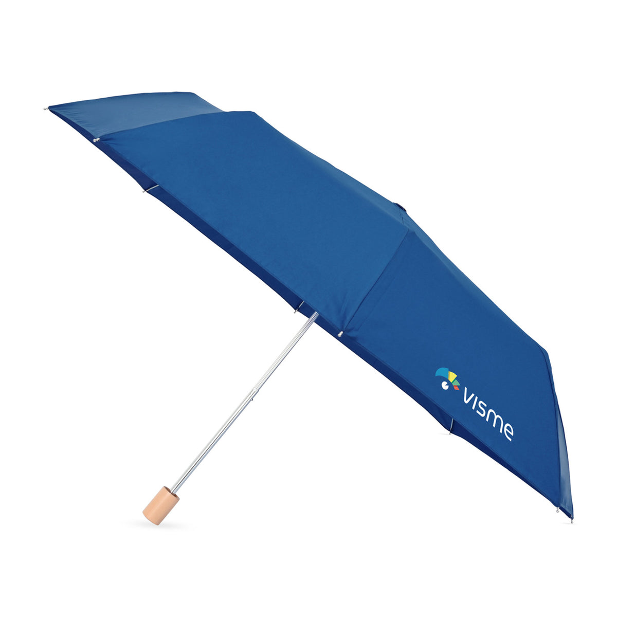 Folding Umbrella with Wooden Handle, 43 Inch Transfer - Royal Blue - View 1