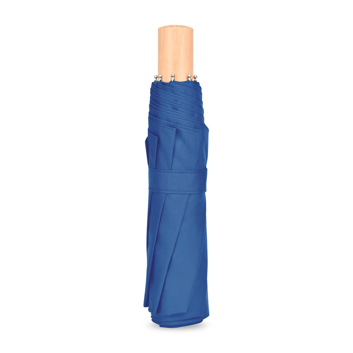Folding Umbrella with Wooden Handle, 43 Inch Transfer - Royal Blue - View 4