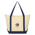 Folksy Cotton Tote Bag, 12 oz - Embroidery