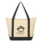 Folksy Cotton Tote Bag, 12 oz - Natural with Black - Silk Screen