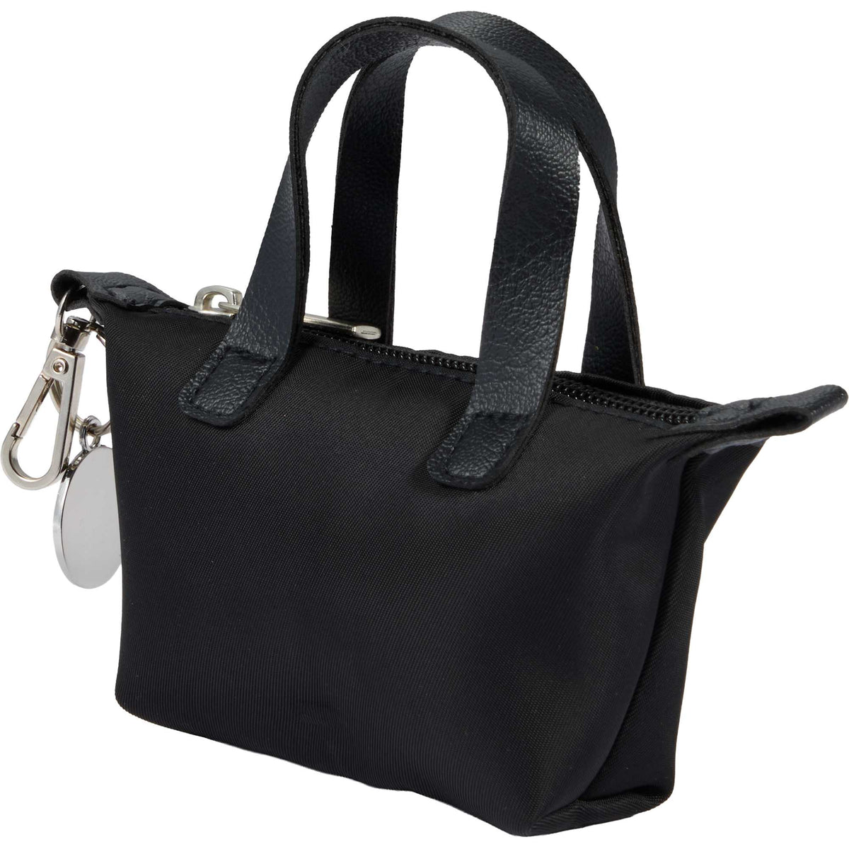 Fontaine Mini Tote Bag Charm with Zip Top Transfer - Black - Left Angle