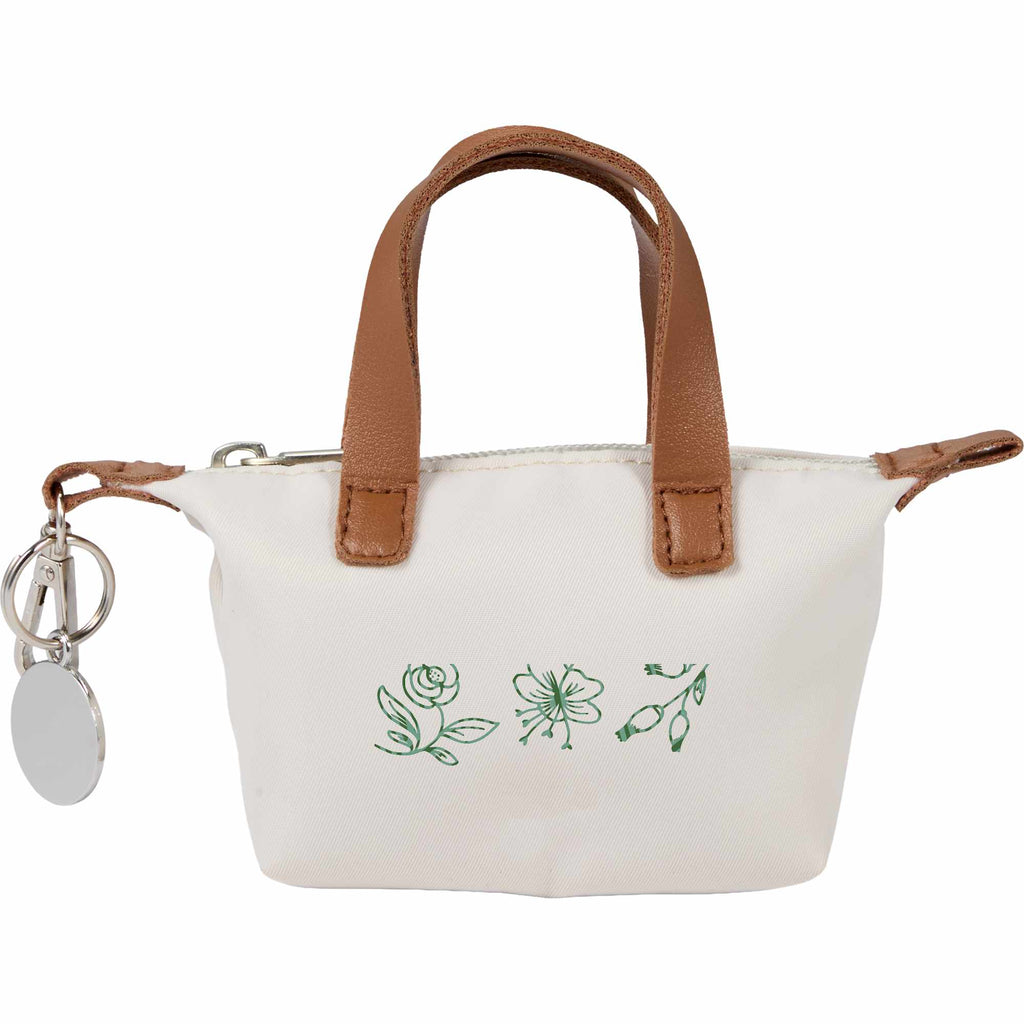 Fontaine Mini Tote Bag Charm with Zip Top Transfer - Natural - Front