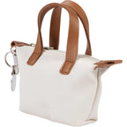 Fontaine Mini Tote Bag Charm with Zip Top Transfer - Natural - Left Angle