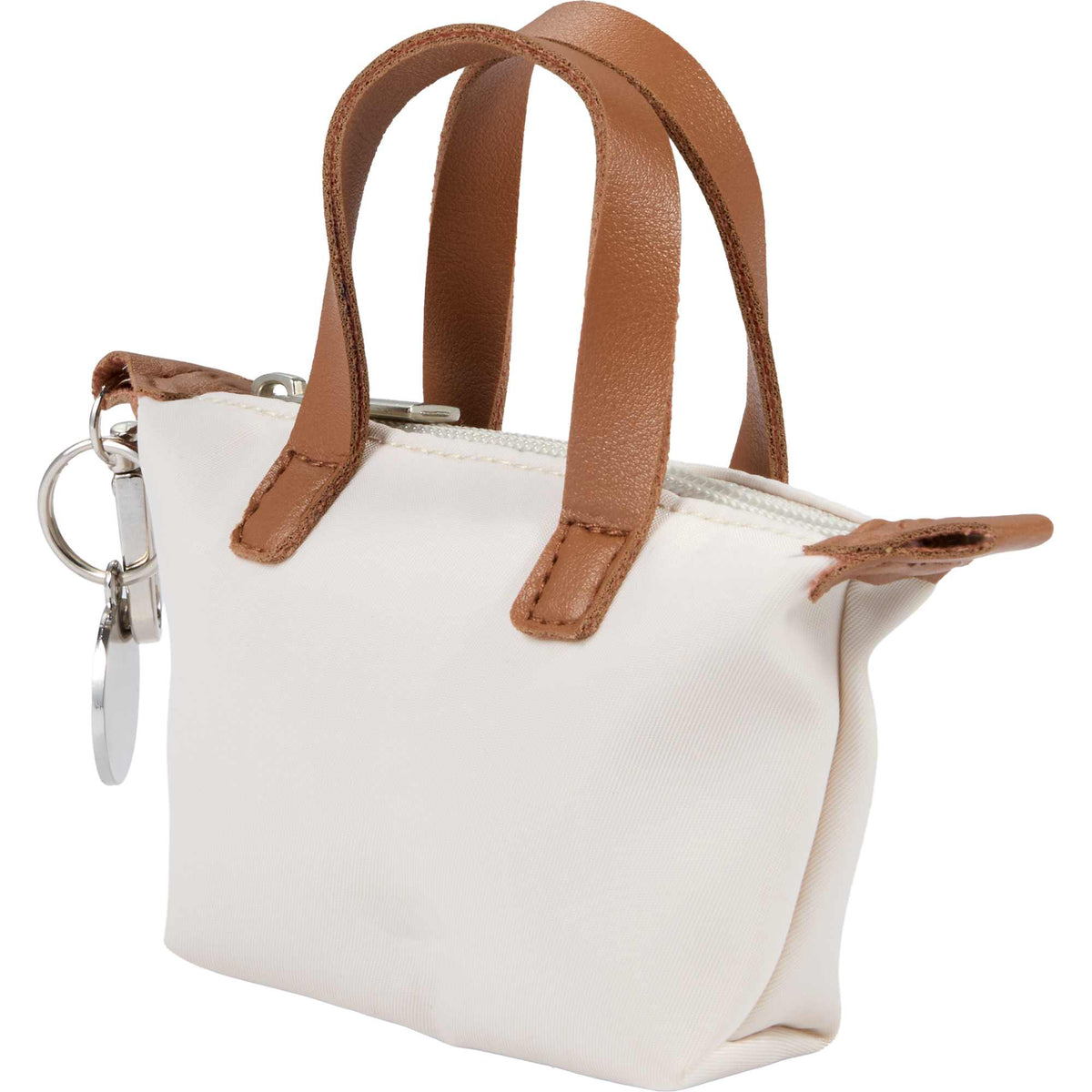 Fontaine Mini Tote Bag Charm with Zip Top Transfer - Natural - Left Angle