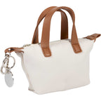 Fontaine Mini Tote Bag Charm with Zip Top Transfer - Natural - Right Angle