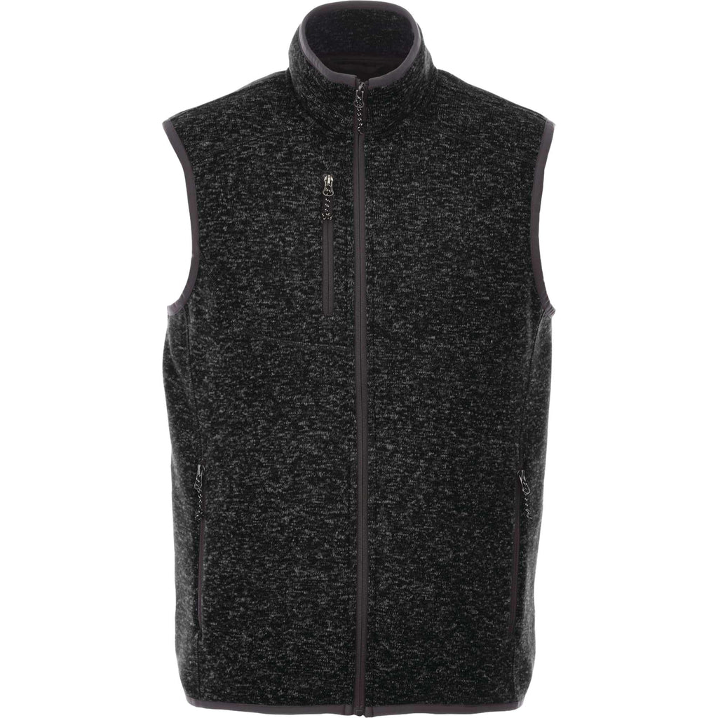 Fontaine Sweater Knit Vest for Men Transfer - Black Smoke Heather - Front Flat