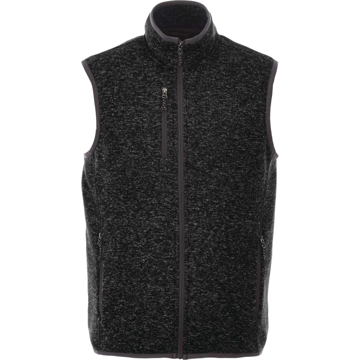 Fontaine Sweater Knit Vest for Men Transfer - Black Smoke Heather - Front Flat