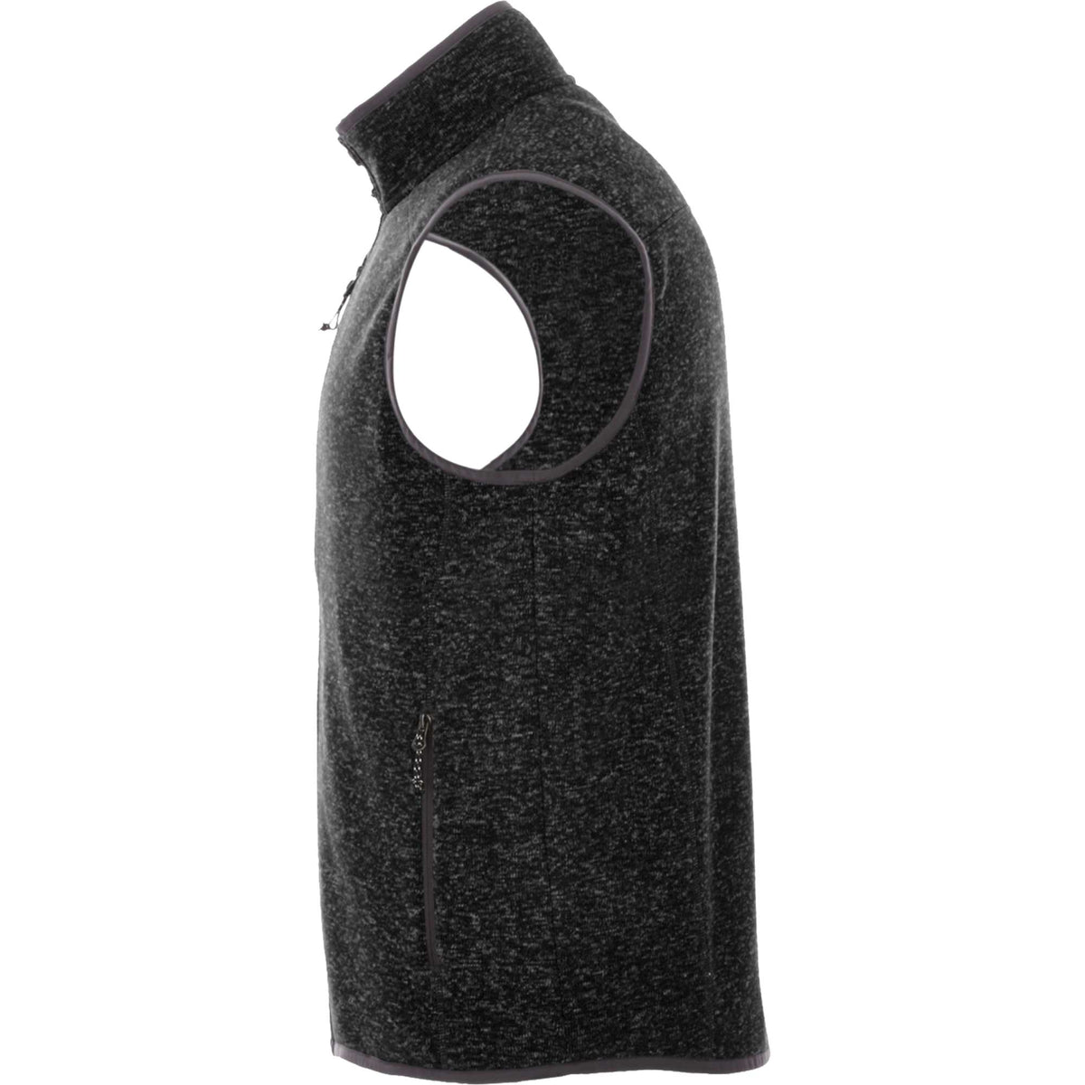 Fontaine Sweater Knit Vest for Men Transfer - Black Smoke Heather - Left Side