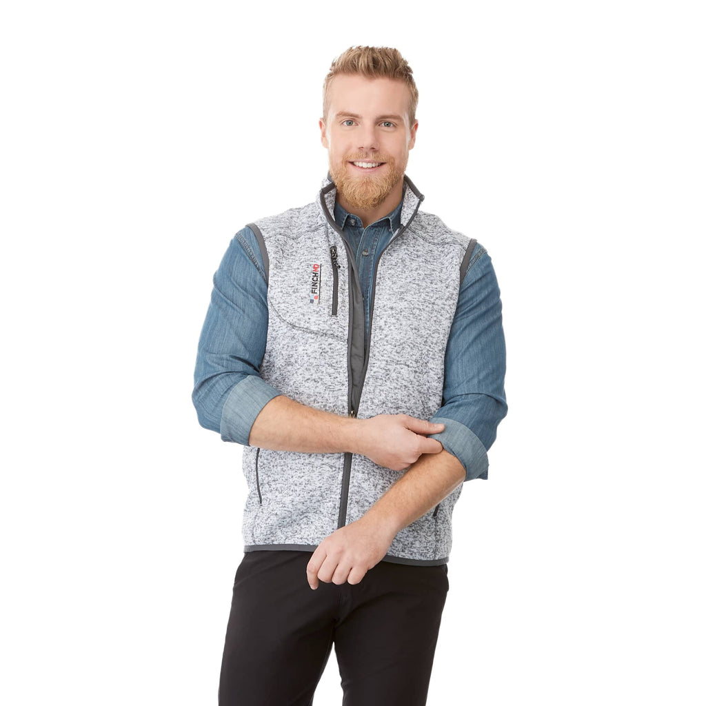 Fontaine Sweater Knit Vest for Men Transfer - Light Heather Grey - Front On Model 2