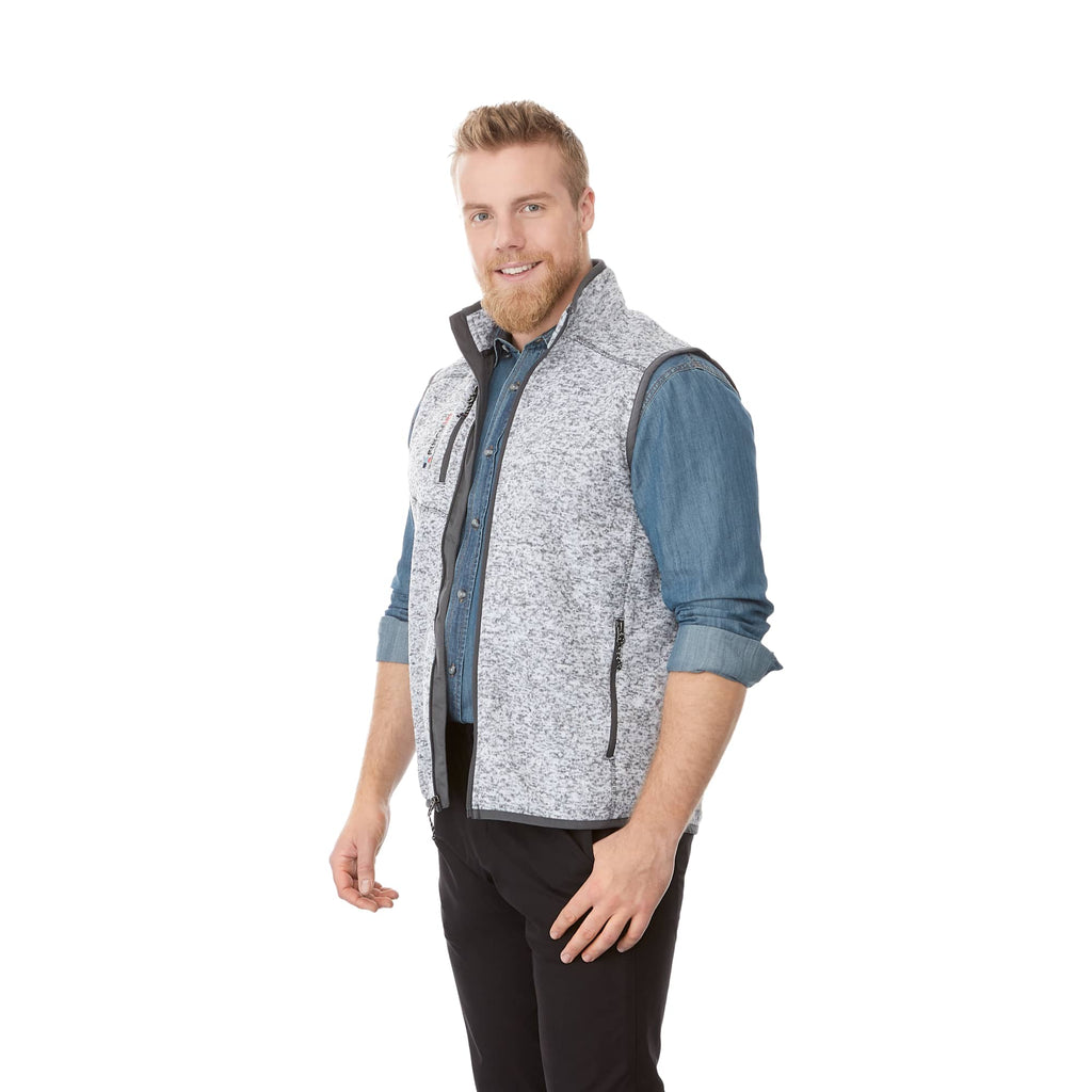Fontaine Sweater Knit Vest for Men Transfer - Light Heather Grey - Front On Model
