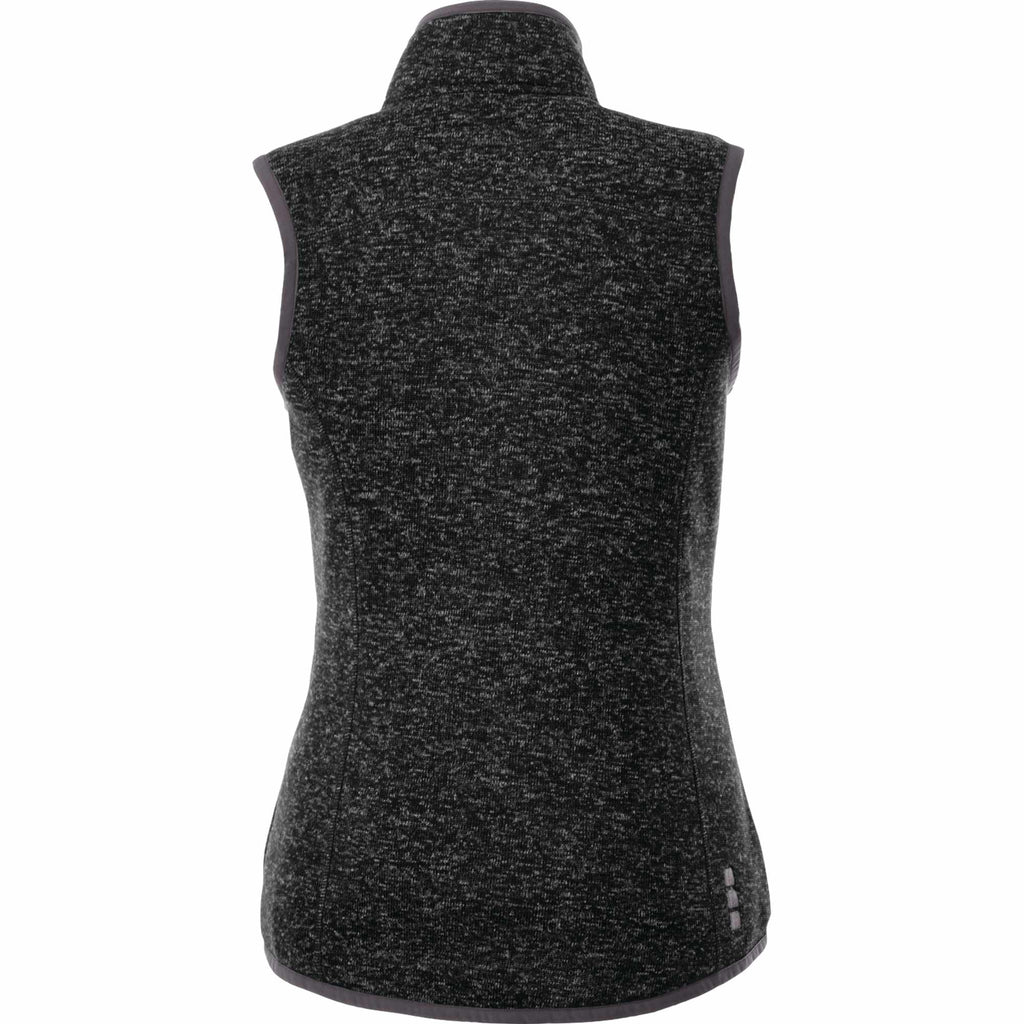 Fontaine Sweater Knit Vest for Women Transfer - Black Smoke Heather - Back Flat