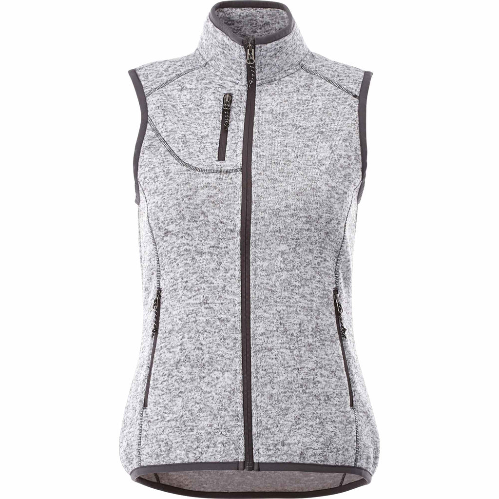 Fontaine Sweater Knit Vest for Women Transfer - Light Heather Grey - Front Flat