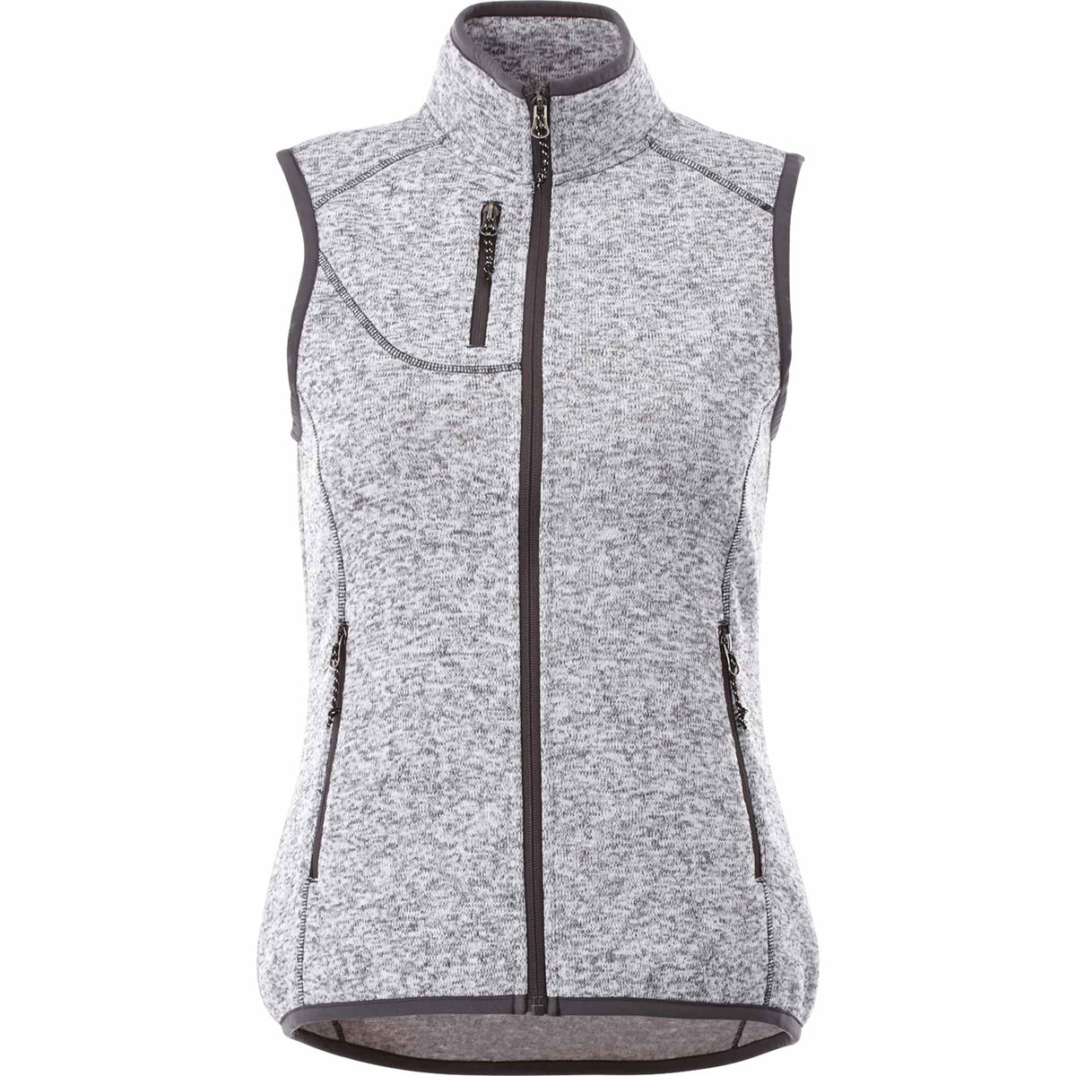 Fontaine Sweater Knit Vest for Women Transfer - Light Heather Grey - Front Flat