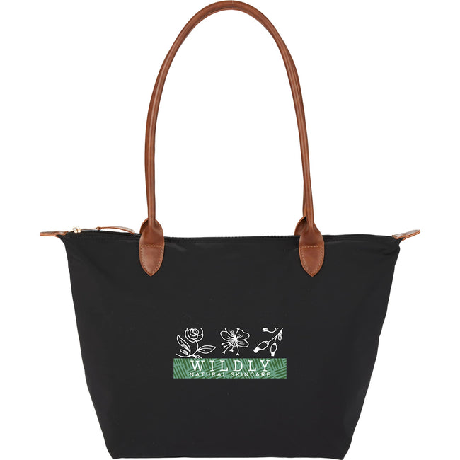 Fontaine Tote in Recycled Fabric with Faux Leather Trim Transfer