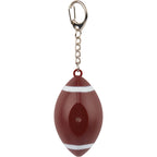Football Lip Balm Keychain with SPF 15 - Brown - Back