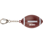 Football Lip Balm Keychain with SPF 15 - Brown - Front