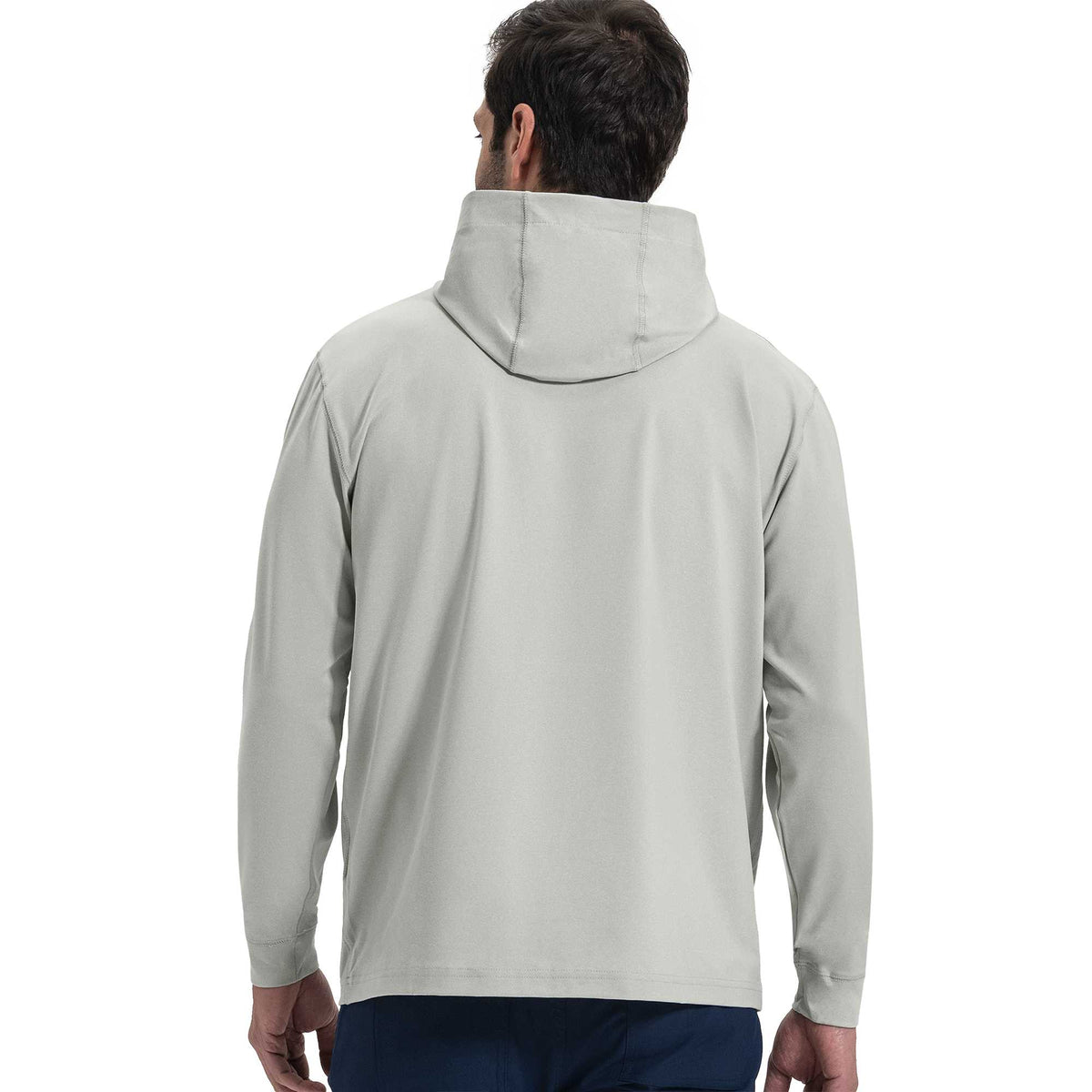 FootJoy Approach Hoodie for Men Transfer - Heather Grey - On Model Back
