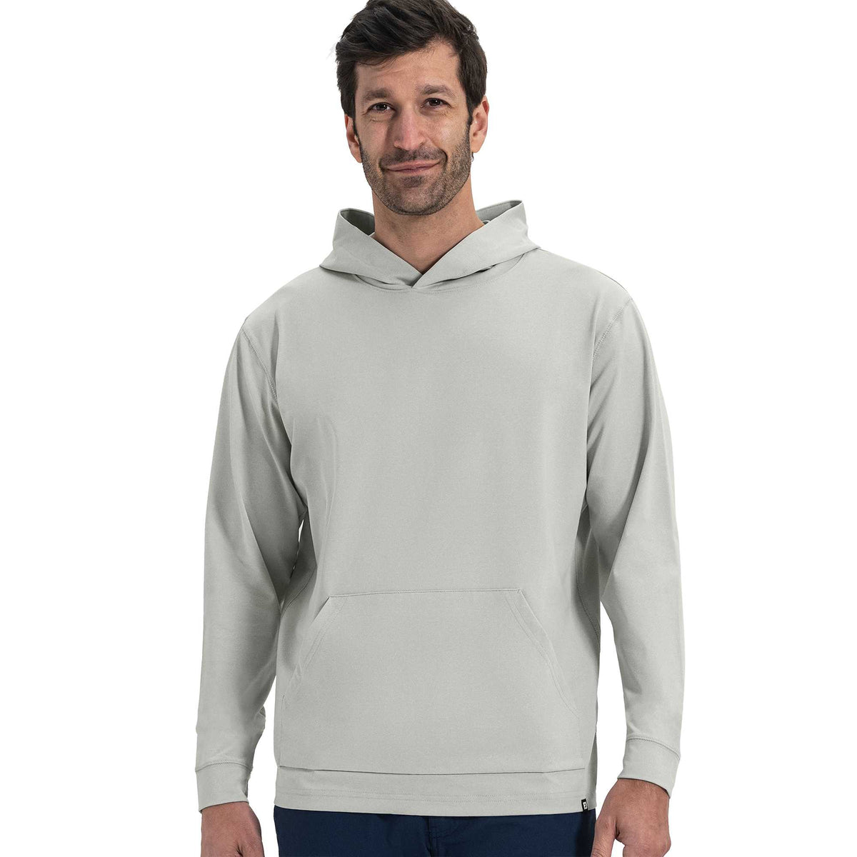 FootJoy Approach Hoodie for Men Transfer - Heather Grey - On Model