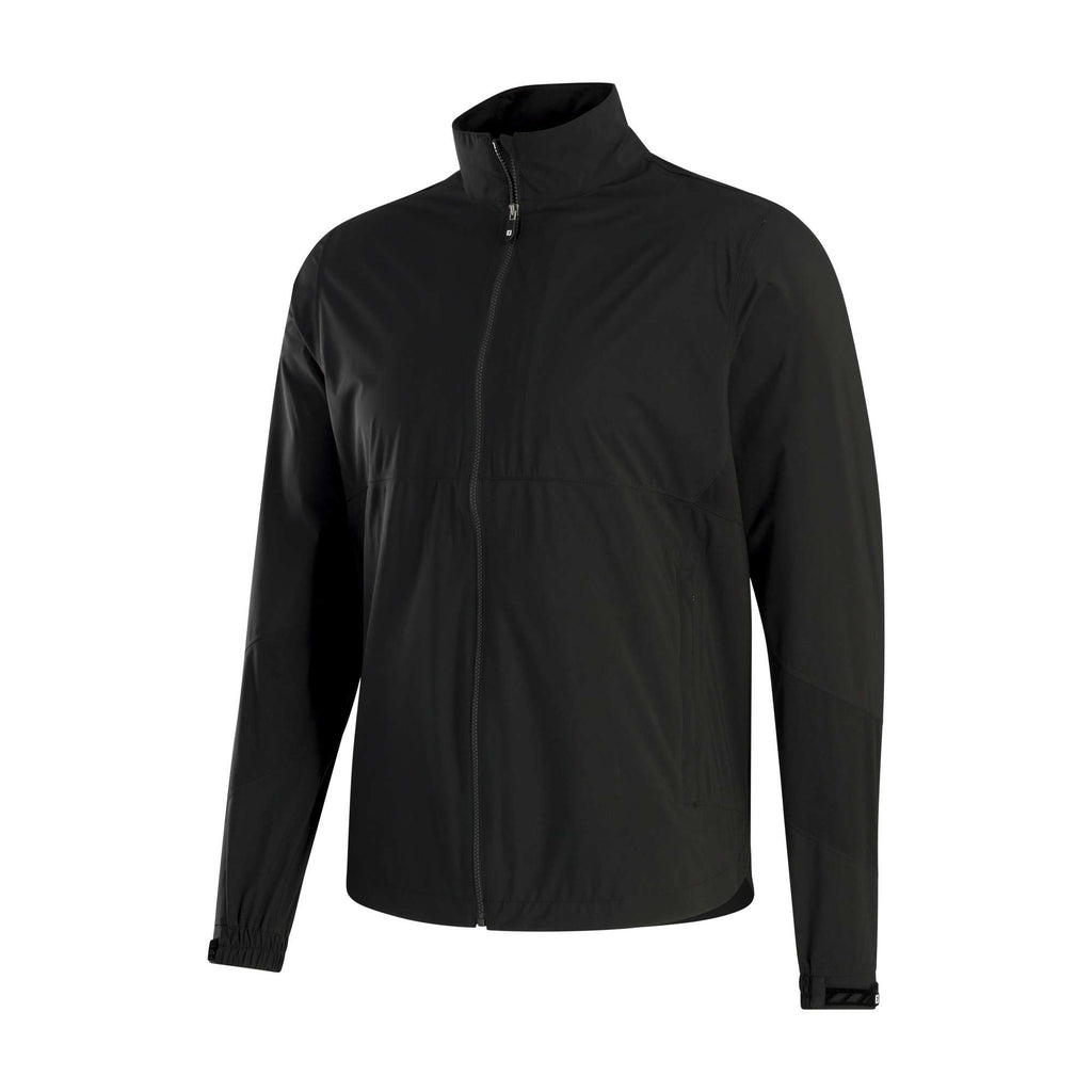 FootJoy HydroLite X Packable Golf Rain Jacket for Men Transfer - Black - Left Angle Flat
