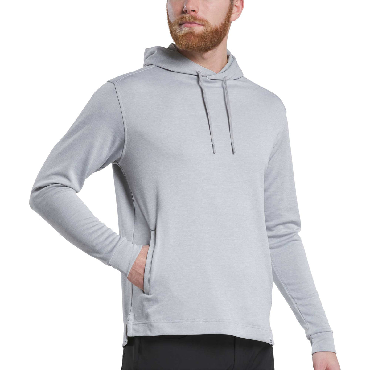 FootJoy Lightweight Performance Golf Hoodie for Men Transfer - Heather Grey - Front On Model 2