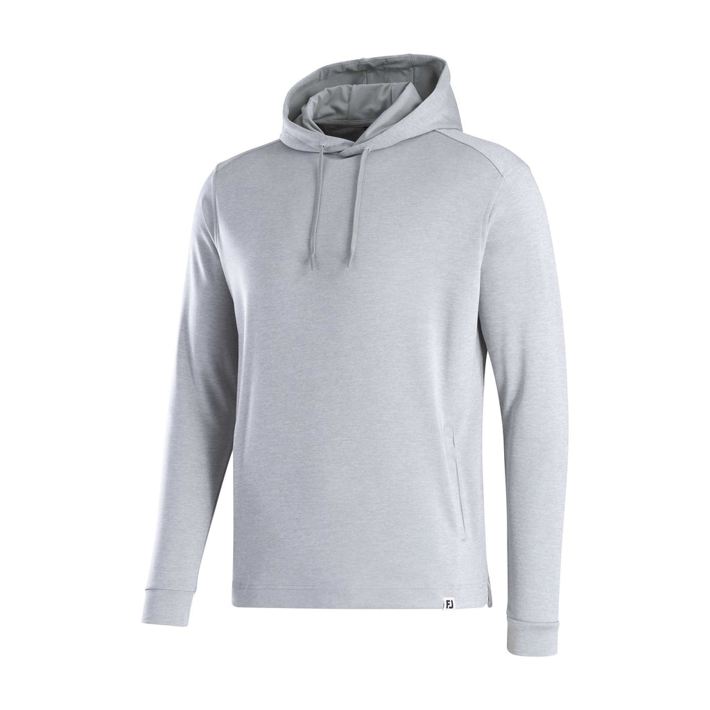 FootJoy Lightweight Performance Golf Hoodie for Men Transfer - Heather Grey - Left Angle Flat
