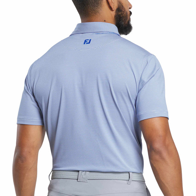 FootJoy MicroFeeder Stripe Performance Golf Polo for Men Embroidery