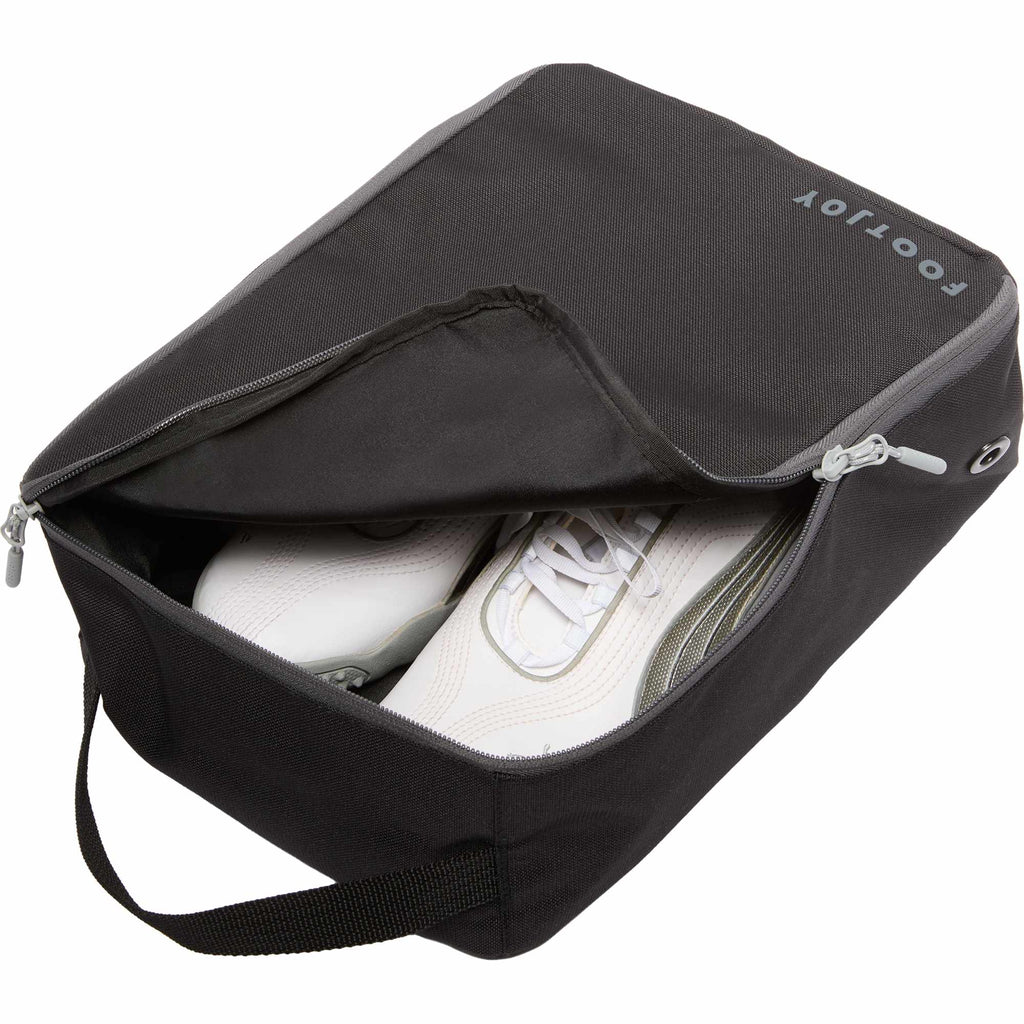 FootJoy Nylon Golf Shoe Bag in Black Transfer - Black - Propped